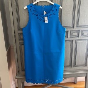 NWT J. Crew size 14 cutout pattern dress blue